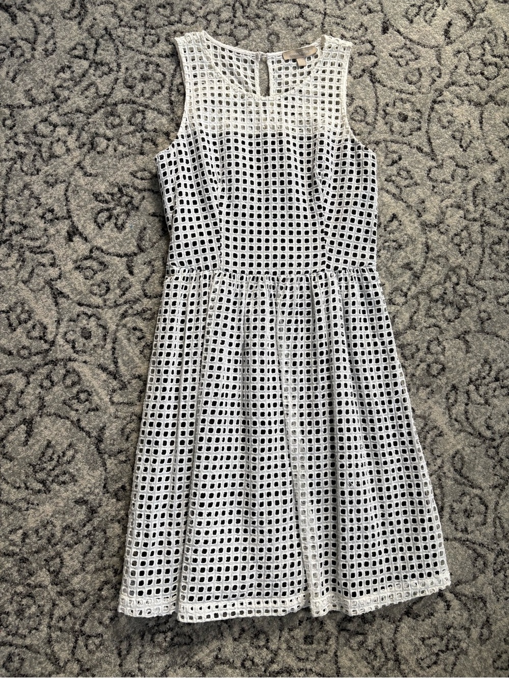 Banana Republic White Eyelet Fit & Flare Dress
